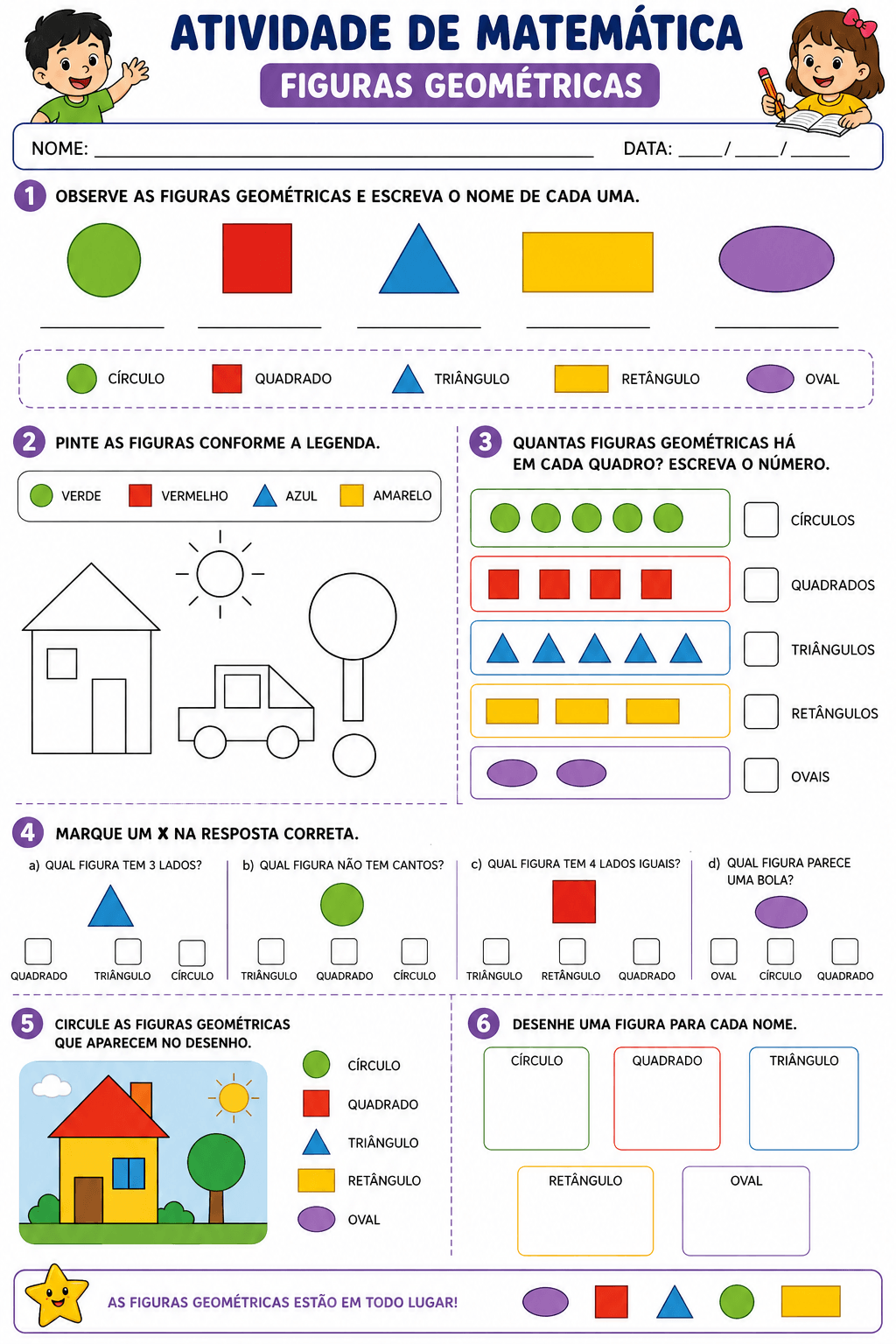 Atividade de formas geométricas 1º ano